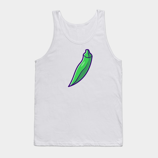 Okra Vegetable Cartoon Tank Top by Catalyst Labs